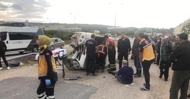 Bursa İngeöl'de can pazarı! İşçi servisi devrildi... Çok sayıda yaralı