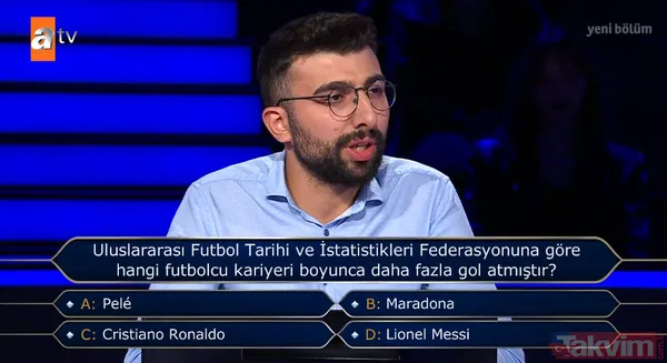 Pele, Maradona, Ronaldo, Messi... Kenan İmirzalıoğlu Kim Milyoner Olmak İster'de sordu, herkes araştırdı! En çok gol atan... - 3