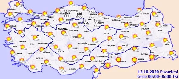 Meteoroloji Genel Müdürlüğü'nden beklenen açıklama geldi! Pazartesi günü hava nasıl olacak? | 12 Ekim HAVA DURUMU-3