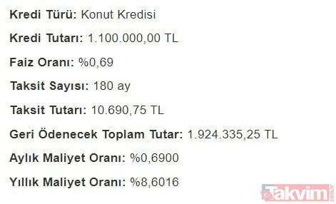 15 yılda... TOKİ Konut kredisi faiz indirimi 0,69 aylık taksit hesaplama! Halkbank, Ziraat, Vakıfbank 300, 400, 500, 1.000.000, 1.200.000, 1.500.000 TL geri ödeme tablosu! - 16