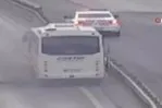 15 Temmuz Şehitler Köprüsü girişinde korkutan midibüs yangını