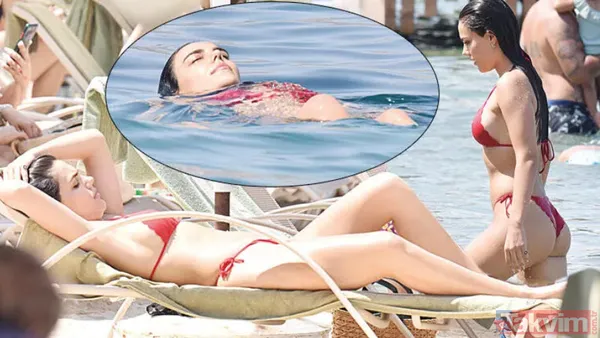Üç Kız Kardeş'in Türkan'ı Özgü Kaya kırmızı bikinisiyle plajı ateşe verdi! Sere serpe uzandı tüm gözler ondaydı - 6