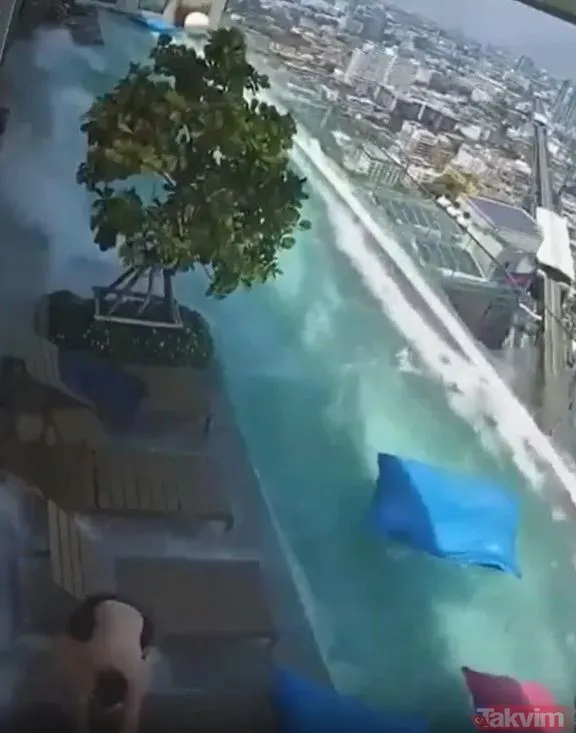Myanmar depremine havuzda yakalandı! Bangkok’da dev dalgalar oluştu: Neredeyse gökdelenden düşüyordu - 4