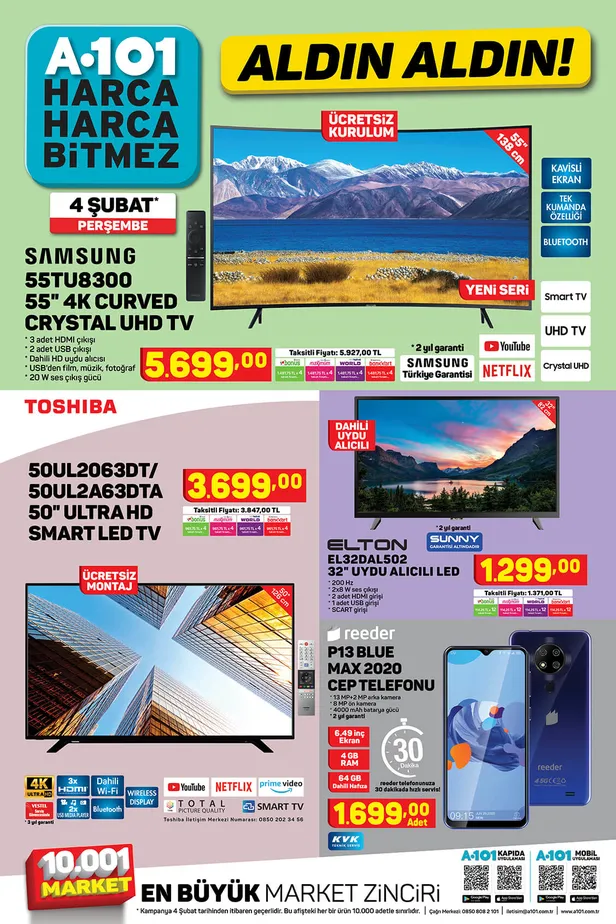 A101 aktüel ürünler kataloğu 4 Şubat 2021! A101 aktüel katalog yine dopdolu! Samsung televizyon…-2