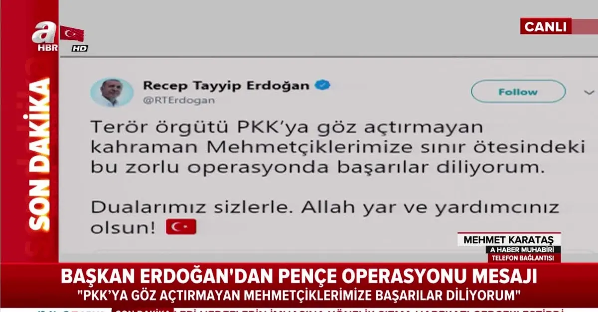 Başkan Erdoğan'dan 'Pençe' operasyonu mesajı!