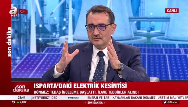 Enerji ve Tabii Kaynaklar Bakanı Fatih Dönmez'den A Haber'e önemli açıklamalar