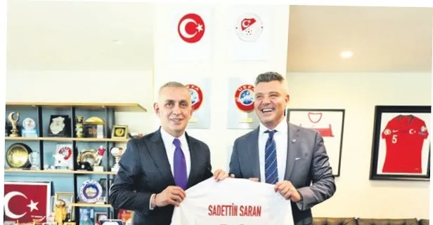 Fenerbahçe Başkanı Sadettin Saran yönetimle TFF Başkanı Hacıosmanoğlu’nu ziyaret etti