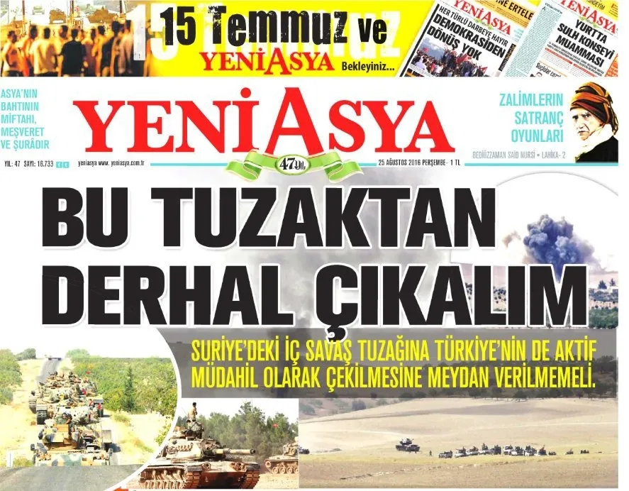 FETÖ'cü Yeni Asya'dan tehdit gibi manşet-1