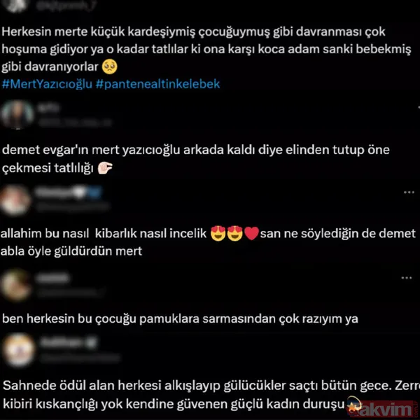 Bahar’ın yıldızı Demet Evgar’dan tören sonunda dikkat çeken Mert Yazıcıoğlu hamlesi! “İki tane bebek görüyorum” - 7