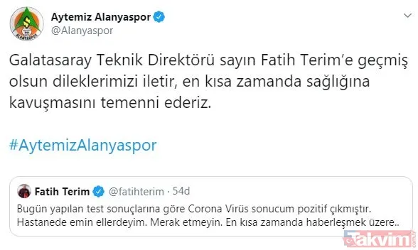 Corona virüse yakalanan Fatih Terim'e destek mesajları: Nefesim daralıyor - 25
