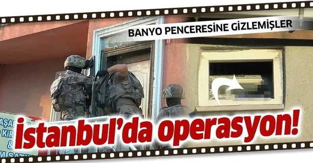 Arnavutköy’de organize suç operasyonu! Banyo penceresinde silah bulundu