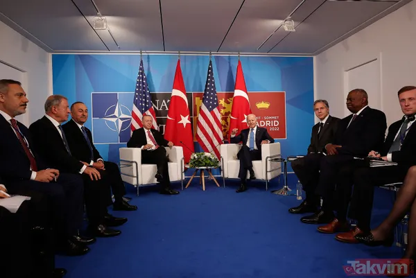 Madrid'de Türkiye - ABD zirvesi! Başkan Recep Tayyip Erdoğan, ABD Başkanı Joe Biden ile bir araya geldi - 1