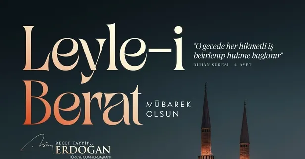 Başkan Erdoğan'dan Berat Kandili mesajı! "Gecemiz mübarek olsun"