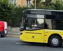 İETT otobüsü şoförü ile yolcular arasındaki tartışma kamerada
