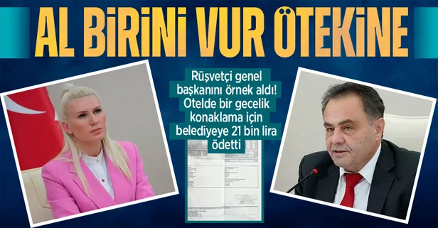 Rüşvetçi genel başkanını örnek aldı! Melek Mızrak Subaşı otelde bir gecelik konaklama için belediyeye 21 bin lira ödetti