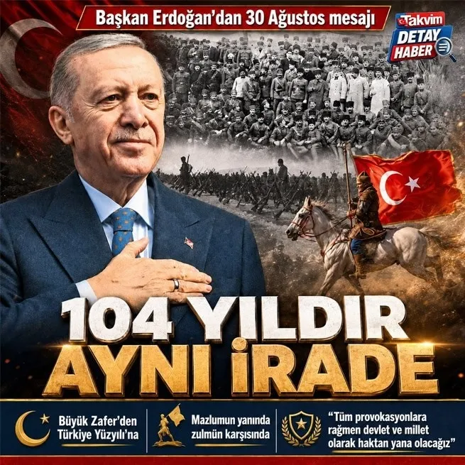 Başkan Erdoğan’dan 30 Ağustos mesajı: Tüm provokasyonlara rağmen barıştan ve istikrardan yana olmaya devam edeceğiz