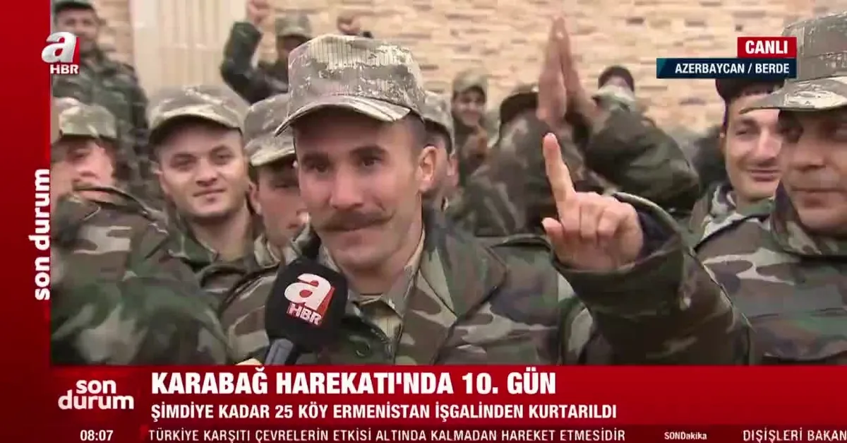 Son dakika: Azerbaycan askeri sevincini İstiklal Marşı okuyarak gösterdi: Ben ezelden beridir hür yaşadım hür yaşarım