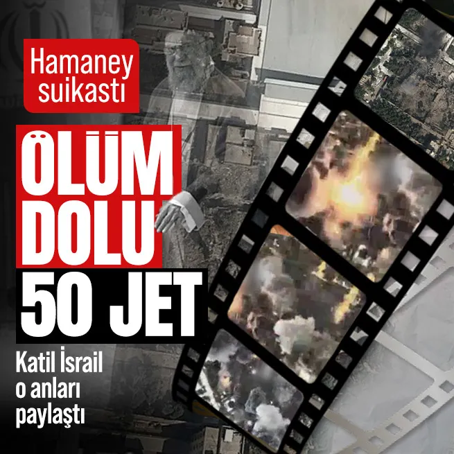 İsrail Ali Hamaney suikastının görüntülerini paylaştı: Yerleşke 50 savaş uçağı ile vuruldu