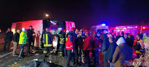 Diyarbakır - Silvan Karayolu'nda yolcu otobüsü devrildi! Çok sayıda ölü ve yaralı var - 15