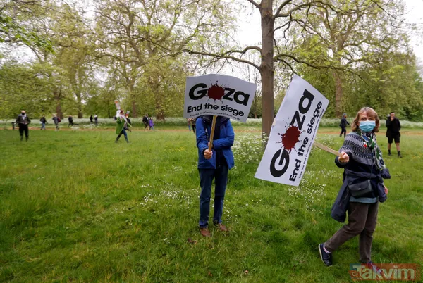 SON DAKİKA: Filistinlilerin katledilmesi protesto ediliyor! Binler Londra'da İsrail Büyükelçiliği'ne yürüyor - 48