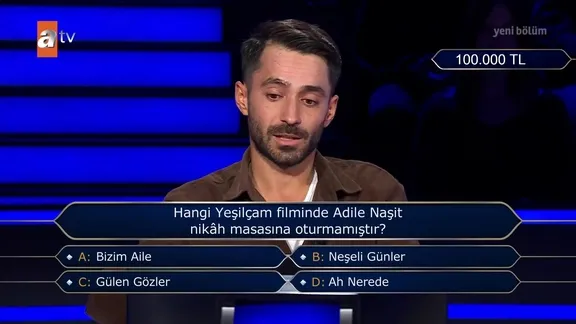Milyoner’e damga vuran ‘Adile Naşit’ sorusu: Hangi filminde nikah masasına oturmamıştır?