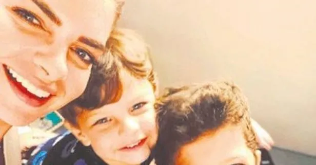 Pelin Karahan ve oğullarından neşeli kare