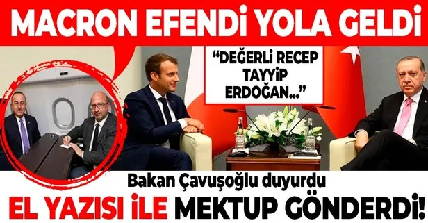 Dışişleri Bakanı Mevlüt Çavuşoğlu açıkladı! Macron Başkan Erdoğan’a el yazısı ile mektup gönderdi: Değerli Tayyip...