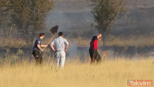 Uşak Havalimanı içerisindeki otluk alanda yangın: Olay yerinden görüntüler - 19
