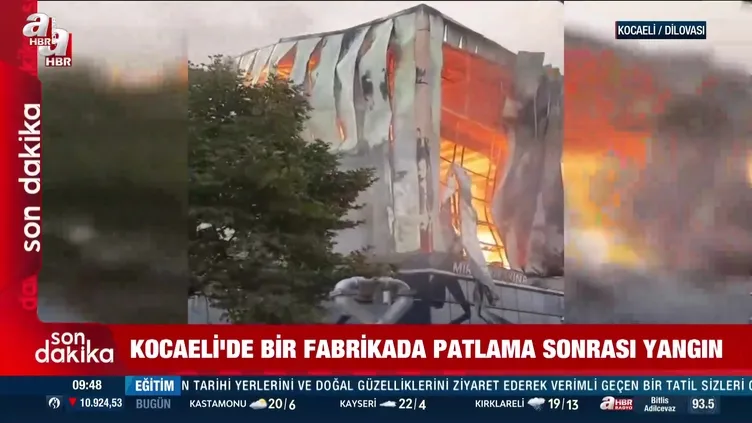 Kocaeli’de makine deposunda yangın