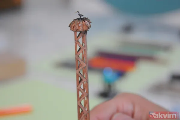 İnternetten görüp başladı! 7 yıldır kurşun kalem ucuna figürler işliyor! 200'ün üzerinde çalışması var - 15