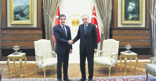 Başkan Erdoğan, Barzani'yi kabul etti