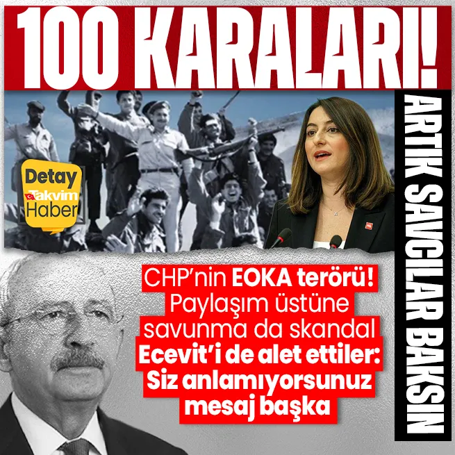 CHPnin paylaştığı 100. yıl videosunda EOKAlı teröristlerin fotoğrafı yer aldı
