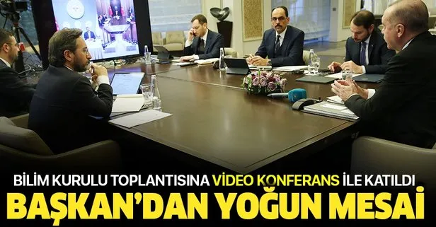 Son dakika: Başkan Erdoğan, Koronavirüs Bilim Kurulu Toplantısına video konferansla katılarak bilgi aldı