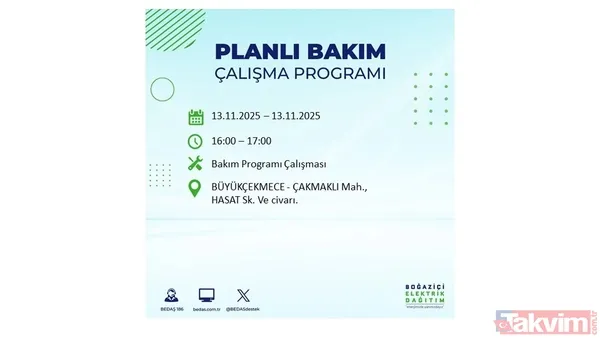 Mahallen listede olabilir! İstanbul'da büyük elektrik kesintisi: BEDAŞ 13 Kasım için saat verdi - 21