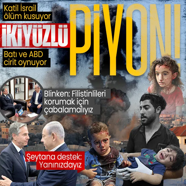 ABD Dışişleri Bakanı Blinken İsrailde: Filistinli sivilleri korumak için daha çok çabalamalıyız | İsraile destek: Yanınızdayız