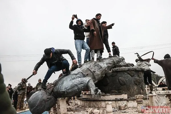 Tabka terörden kurtuldu! YPG heykelleri yıkıldı - 4