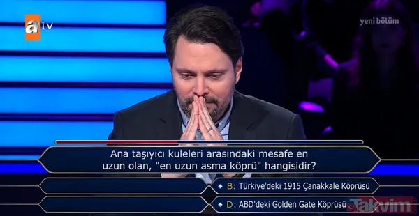 Kim Milyoner Olmak İster'de Kenan İmirzalıoğlu'nu duygulandıran 1915 Çanakkale Köprüsü sorusu: Asla unutturmamamız lazım - 5