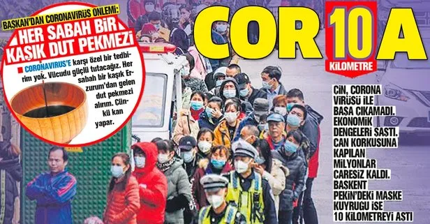 Çin’in başkenti Pekin’de Corona Virüs nedeniyle maske kuyruğu 10 kilometreyi aştı