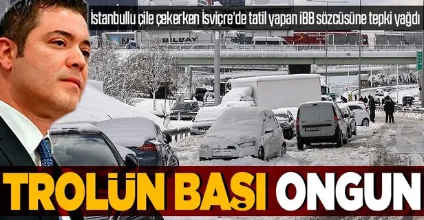İstanbul karla mücadele ederken İsviçre’de tatil yapan Murat Ongun’a tepki yağdı: En büyük trol sensin!