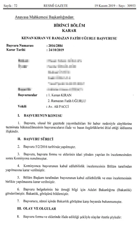 AYM: Gazeteciden savcı gibi hareket etmesi beklenemez-2