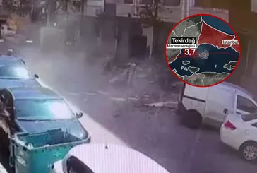  Marmara Denizi'nde 3,7 büyüklüğünde deprem meydana geldi! Bahçelievler'de balkon çöktü! O anlar kamerada