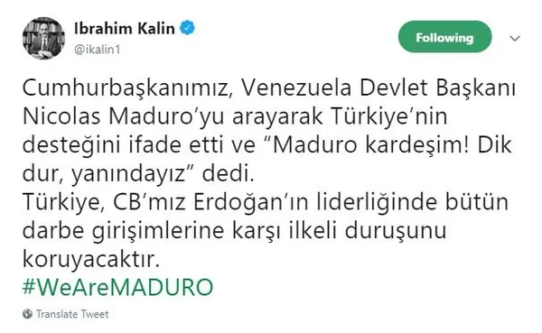 Son dakika: Başkan Erdoğan'dan Maduro'ya destek telefonu - 1