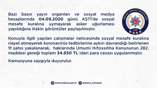 Ankara AŞTİ'de sosyal mesafe kuralına uymadan asker uğurlayan kişilere ceza kesildi-4