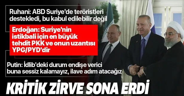Son dakika: Ankara’daki üçlü Suriye zirvesi sona erdi! Başkan Erdoğan, Putin ve Ruhani’den ortak açıklama