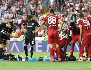 Sivasspor-Beşiktaş maçında korku dolu anlar!