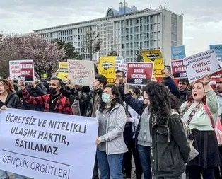 İBB binasının önünde protesto