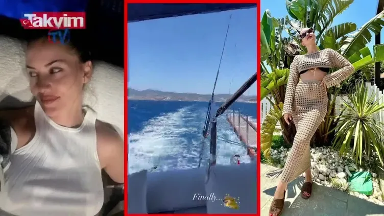 Fahriye Evcen tatilden peş peşe paylaştı! Sere serpe uzandığı poz ortalığı salladı