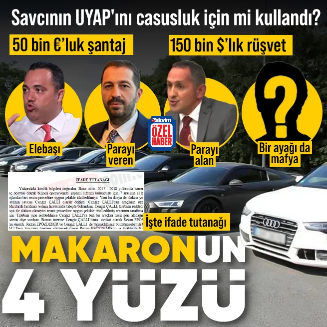Rezan Epözdemir ve Çallıdan organize işler! 50 bin €luk Mercedes şantajı, 150 bin $lık tahliye rüşveti: TAKVİM ifade tutanağına ulaştı