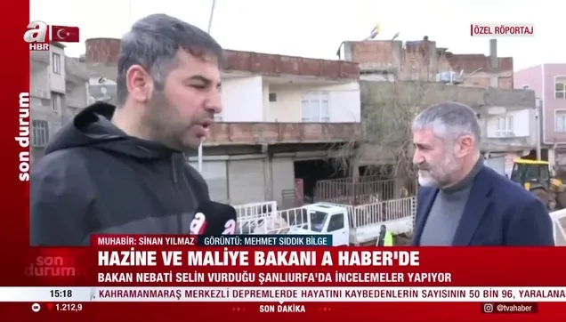 Bakan Nureddin Nebati deprem bölgesinde A Haber'e konuştu!