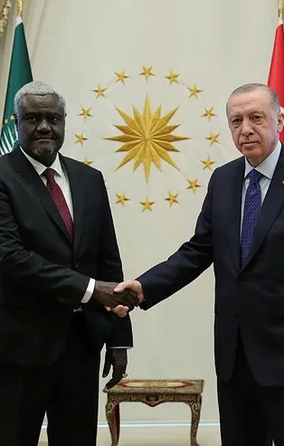 Başkan Erdoğan Afrika Birliği Komisyonu Başkanı Moussa Faki Mahamat’ı kabul etti